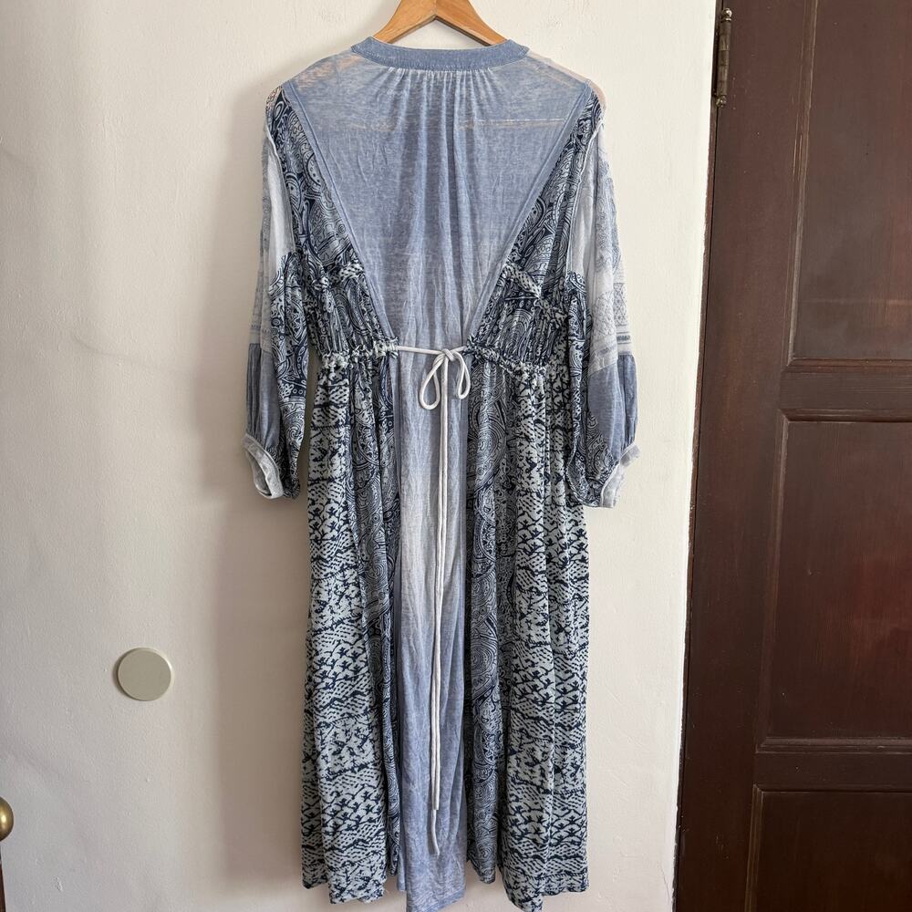 FREE PEOPLE | Oh My Mix Boho Mixed pattern embroidered Midi Dress | Small - Picture 2 of 7